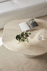 Peba travertine coffee table
